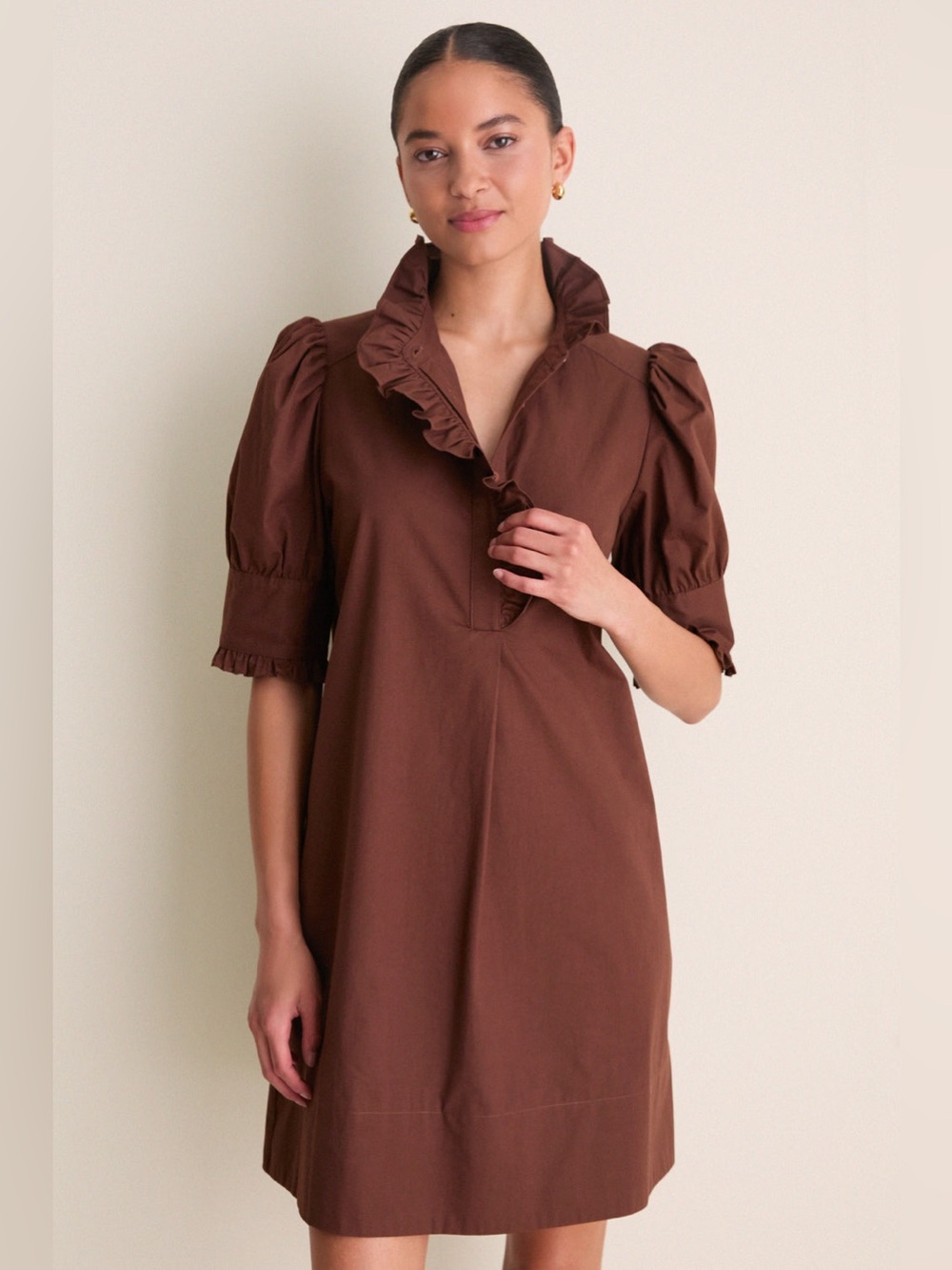 Tuckernuck Pomander Place Chocolate Gracelyn Cotton Mini Dress